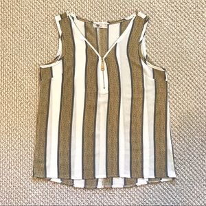 SOLD! 🌸 Stripe Zipper Tank